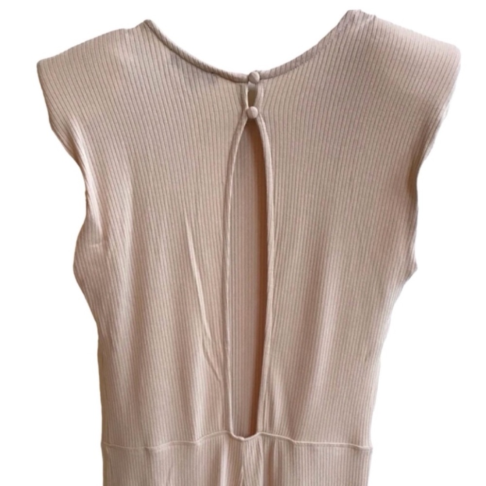Shinestar Ribbed Cream Jumpsuit (NWT) (Size: Medium) - Picture 6 of 7